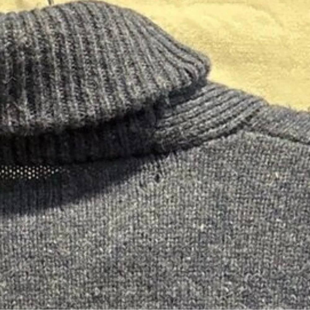 LL Bean Shetland Wool Shawl Collar Sweater Men's Size Large Blue Elbow Patches